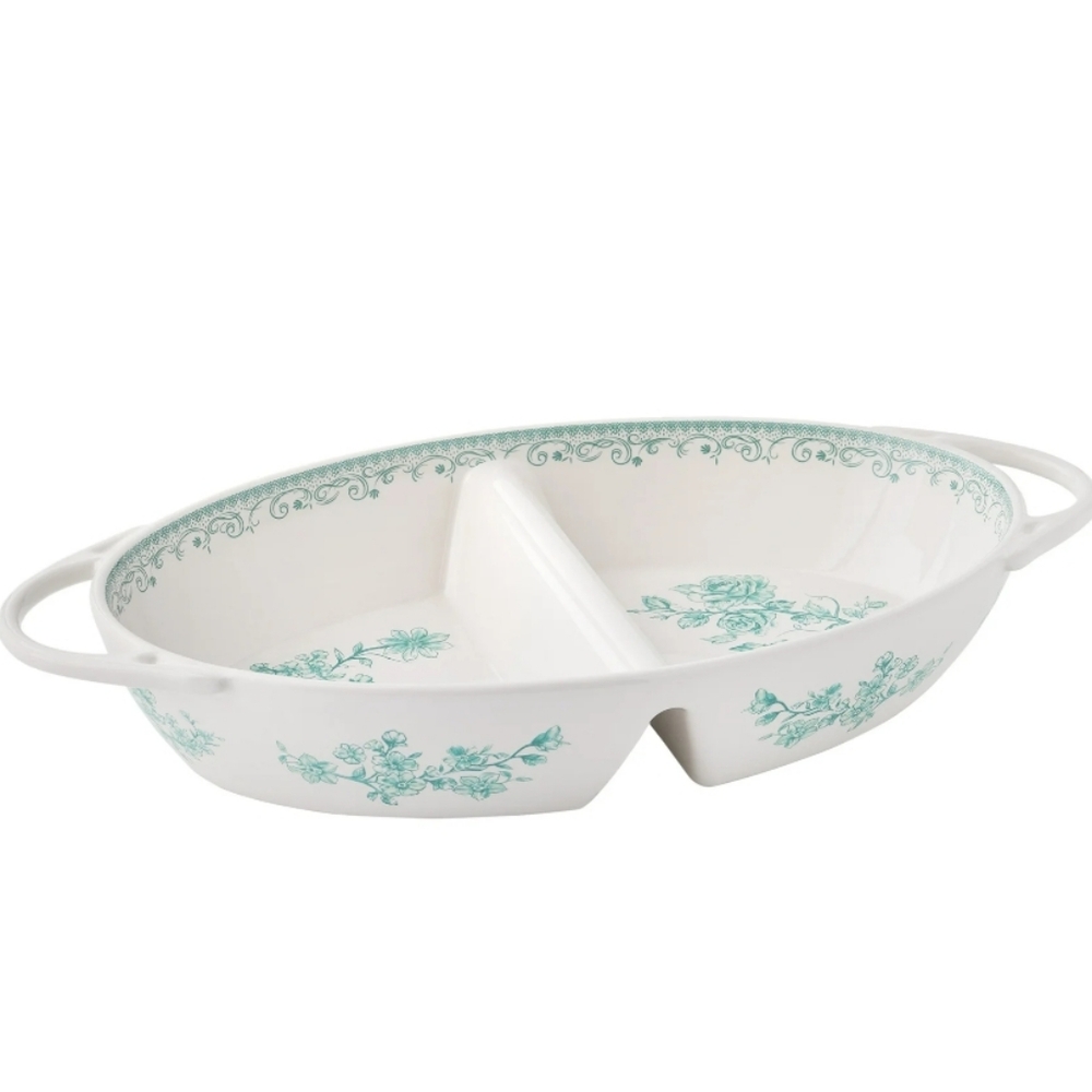 💕 2025 New The Pioneer Woman Agatha  Green Divided Serveware Dish